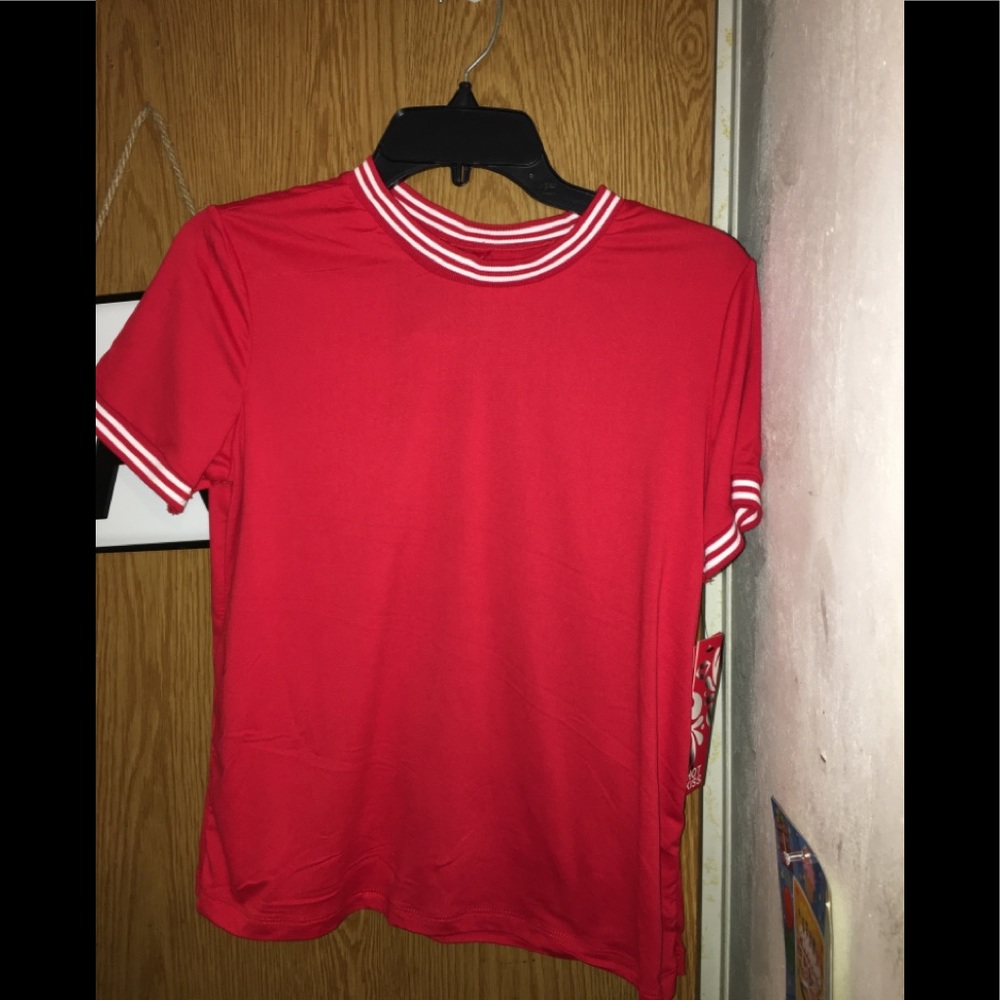 a red shirt